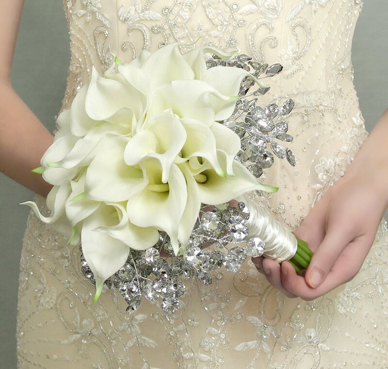 White Calla Lilies Bouquet — Elegant, Photograph