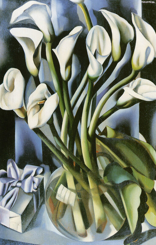 White Calla Lilies in a Vase