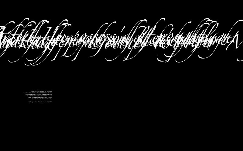 White Calligraphy Text — Black