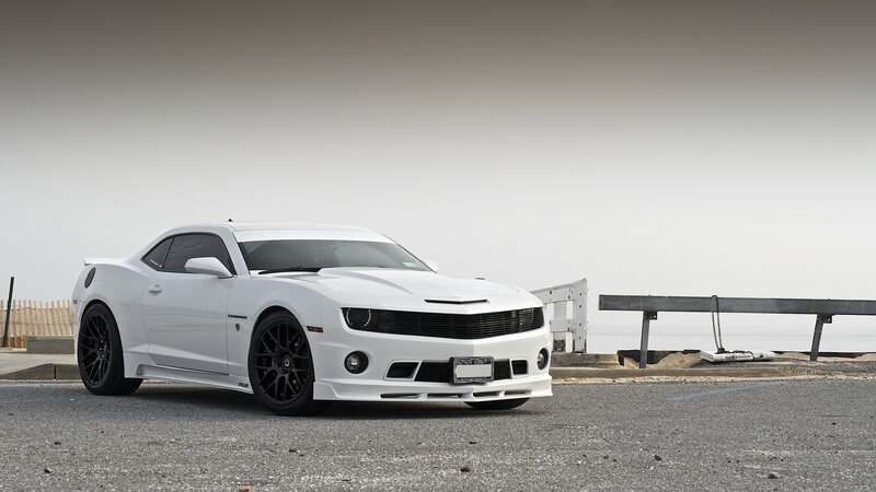 White Camaro Car — Calm, Photograph