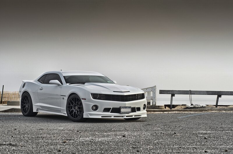 White Camaro Car — Dramatic, Morning
