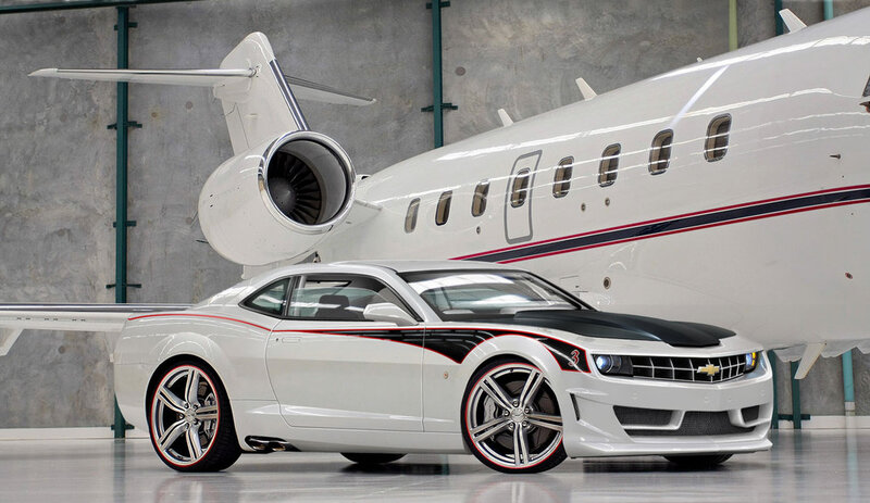 White Camaro Car — Dramatic, Photograph