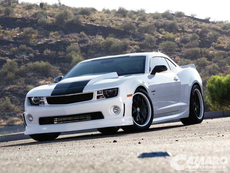 White Camaro Car — Dramatic