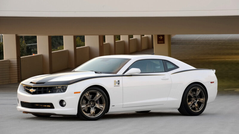 White Camaro Car — Neutral, Afternoon