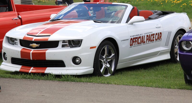 White Camaro Convertible — Calm