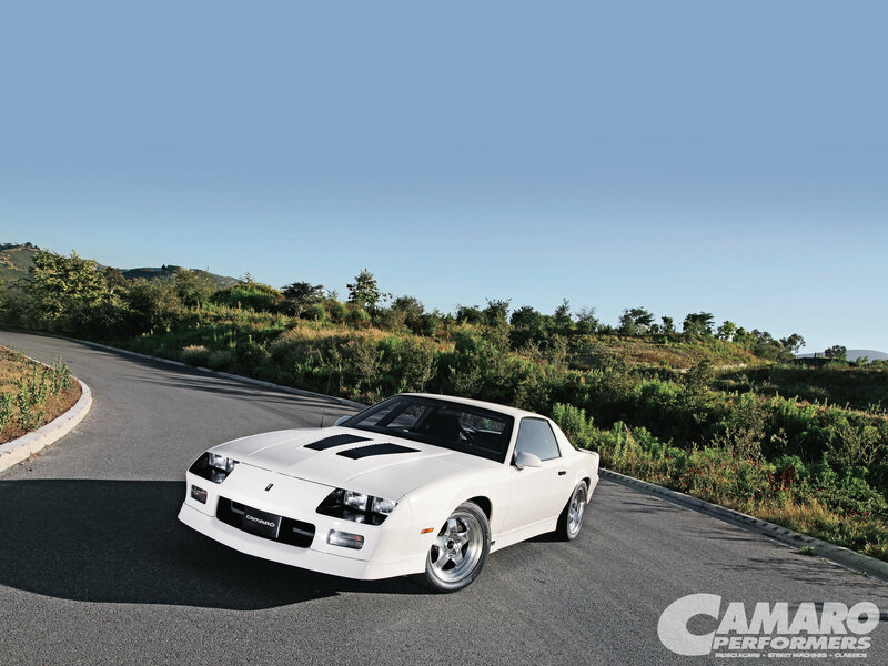 White Camaro on Road