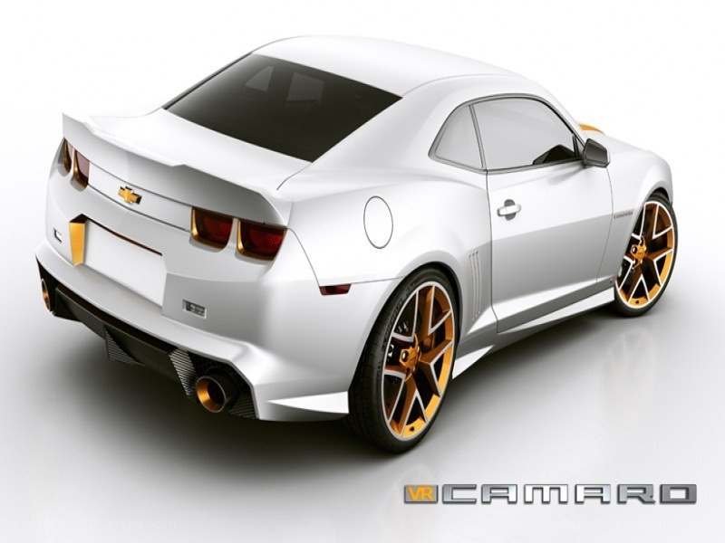 white camaro with gold wheels