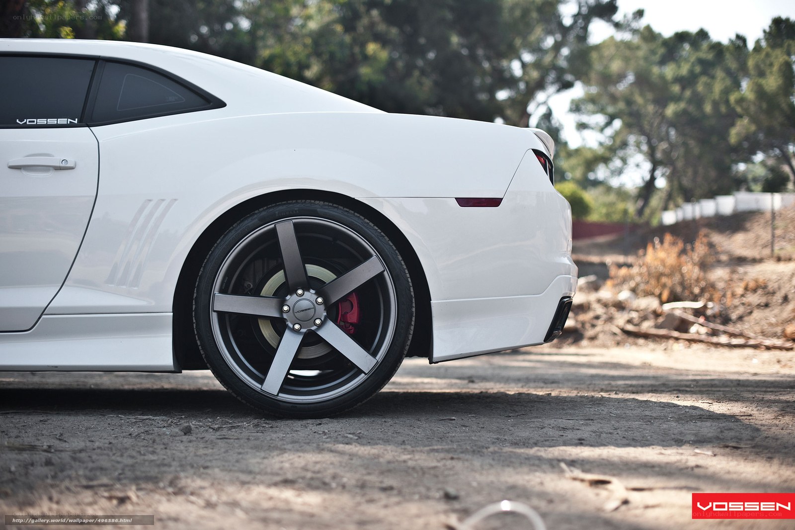 white camaro with vossen wheels