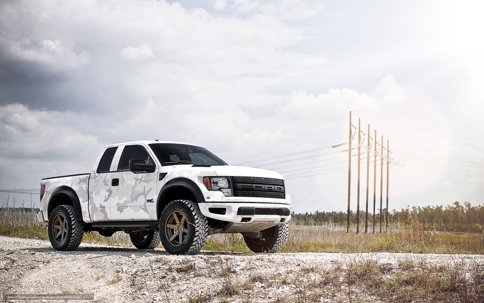 White camo Ford Raptor truck