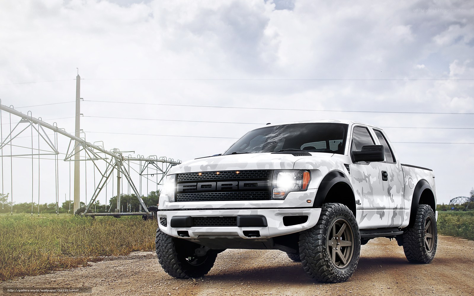 white camo pickup truck
