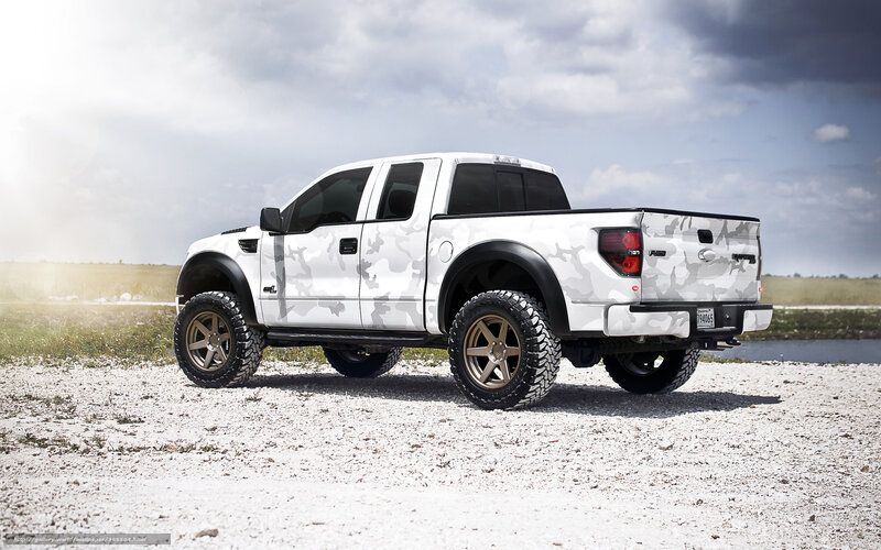white camo pickup truck