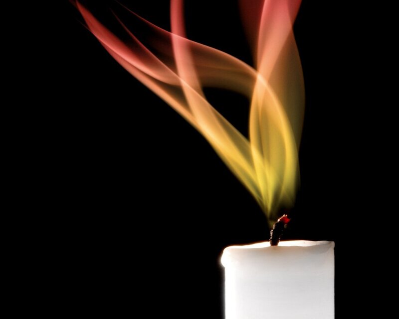 White Candle with Smoke