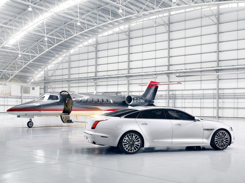 White Car and Private Jet — Modern