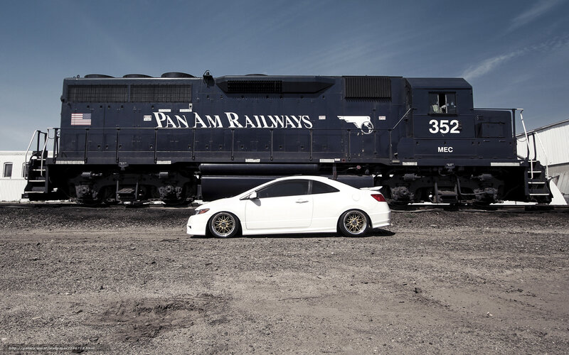 White car and train