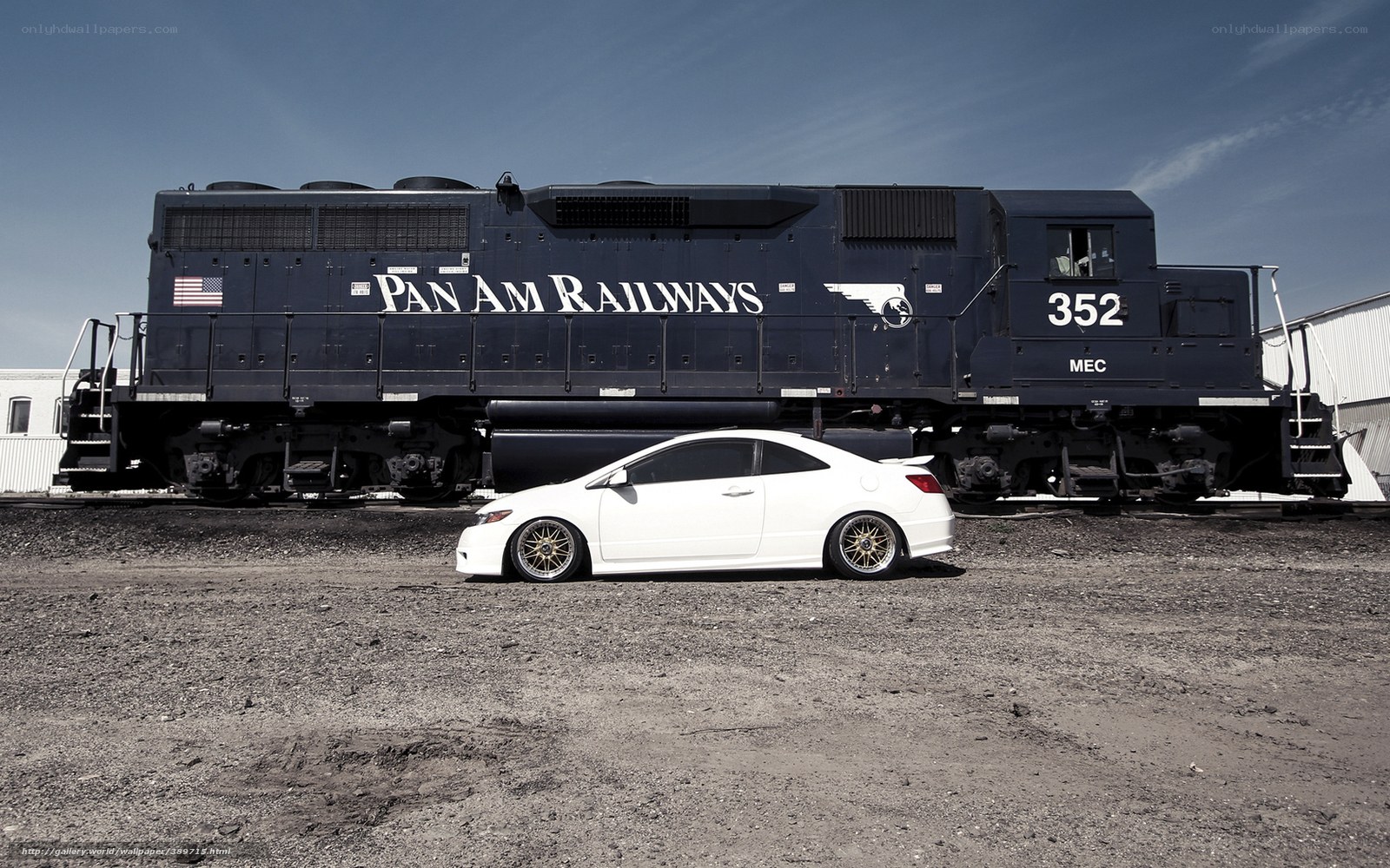 White car and train