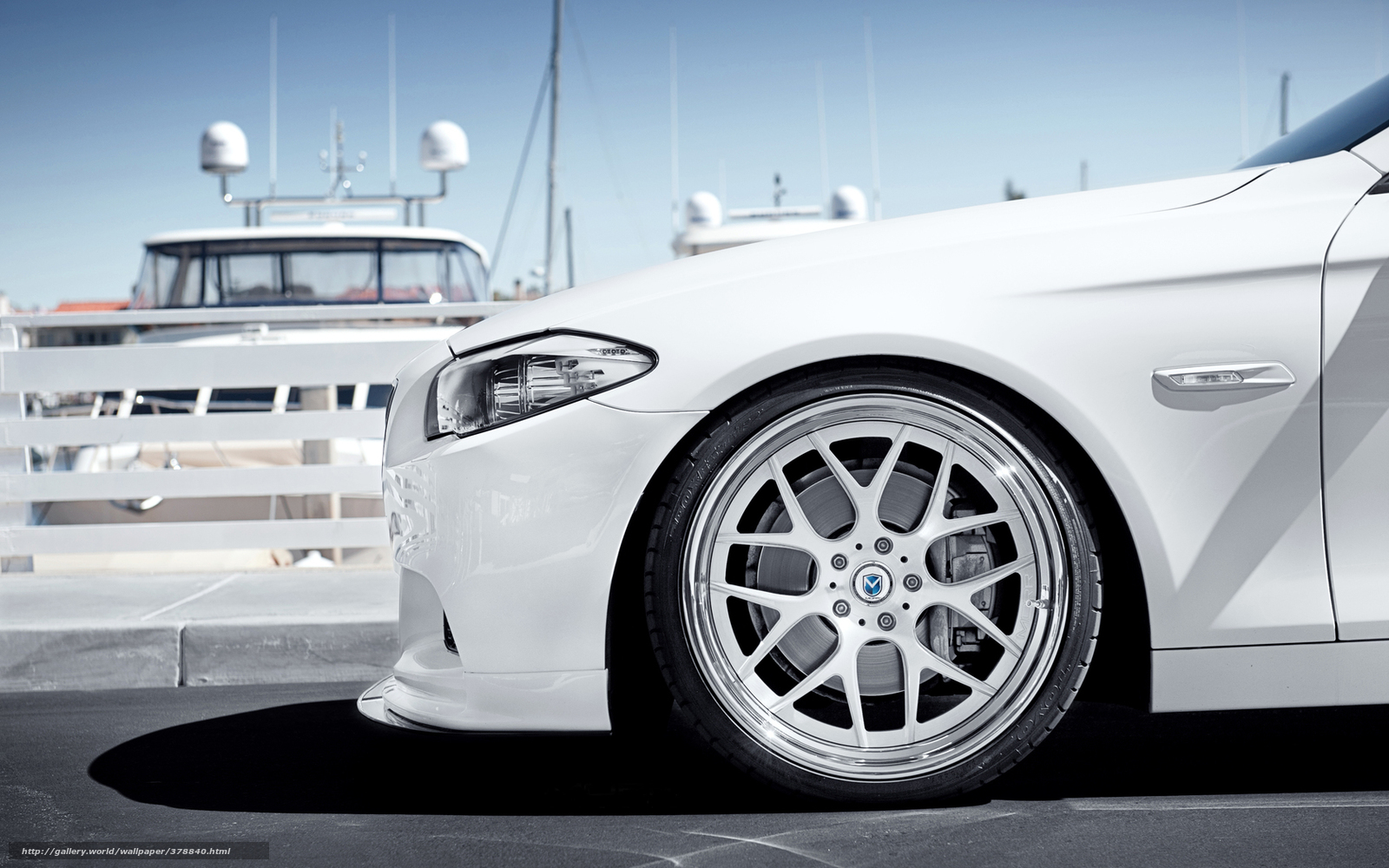 white car at marina