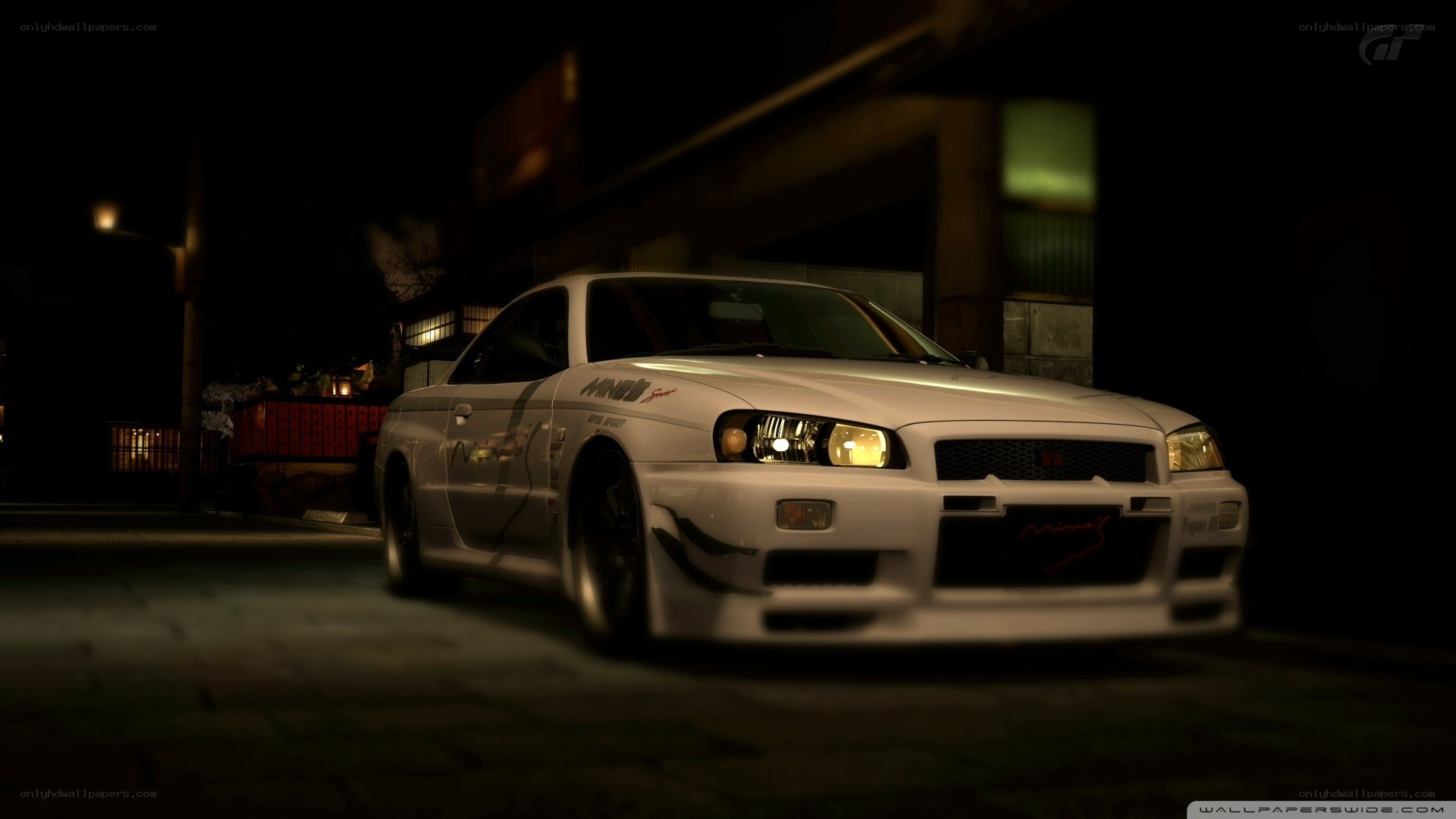 white car at night