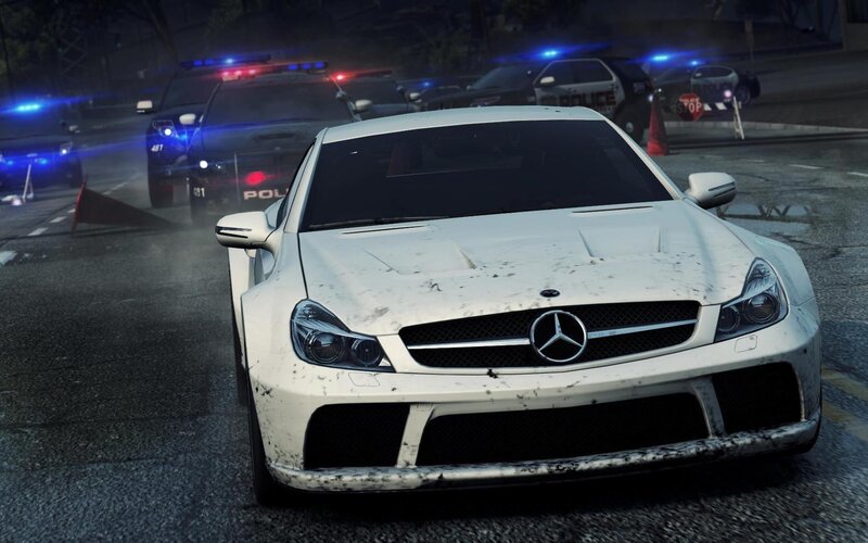 white car chased by police