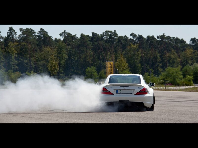 White Car Drifting — Dynamic, Afternoon
