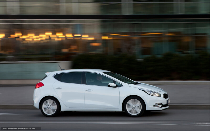 White car driving on city street