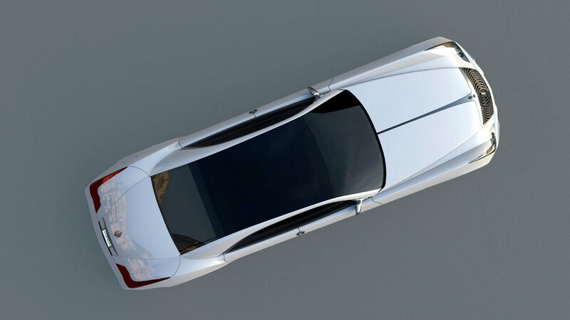 white car from above