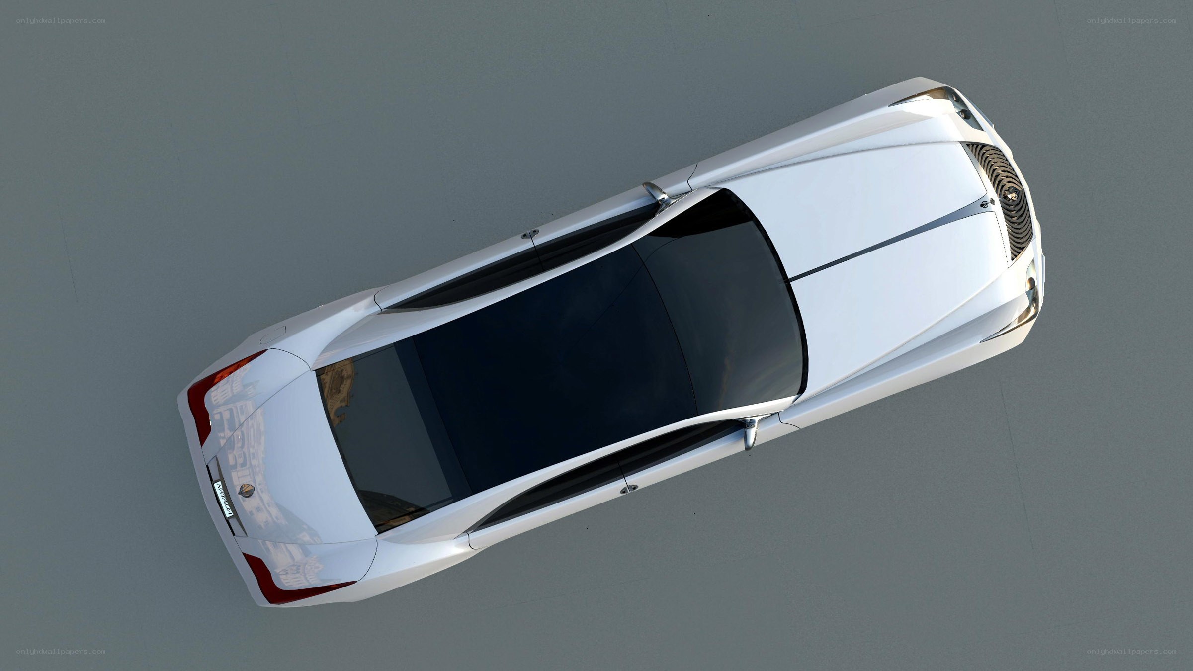 white car from above