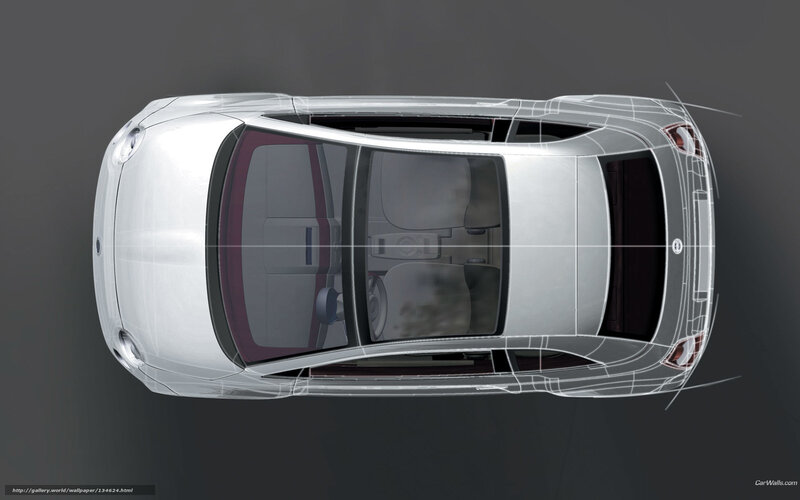 White Car from Top View — Gray