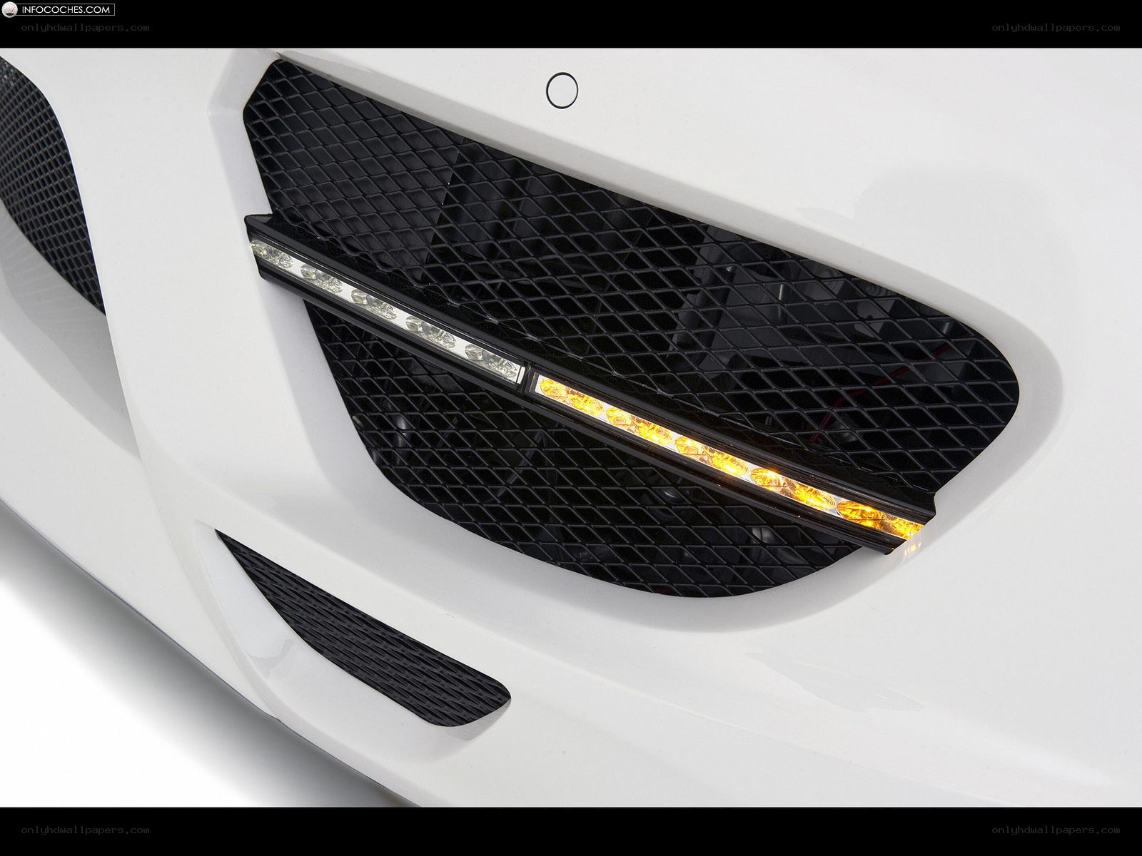 white car front grille detail