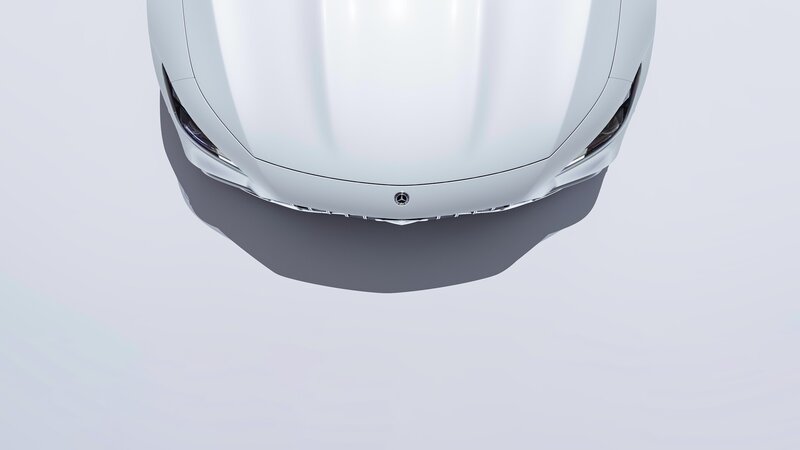 White Car Front View — Minimalist