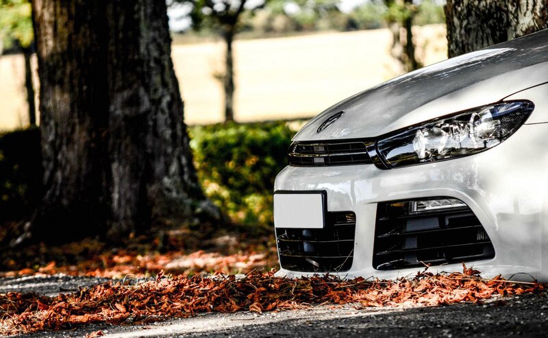 White Car Front View — Serene