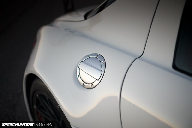 White Car Fuel Door