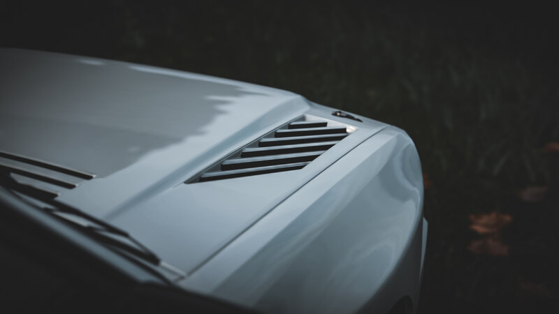 White Car Hood
