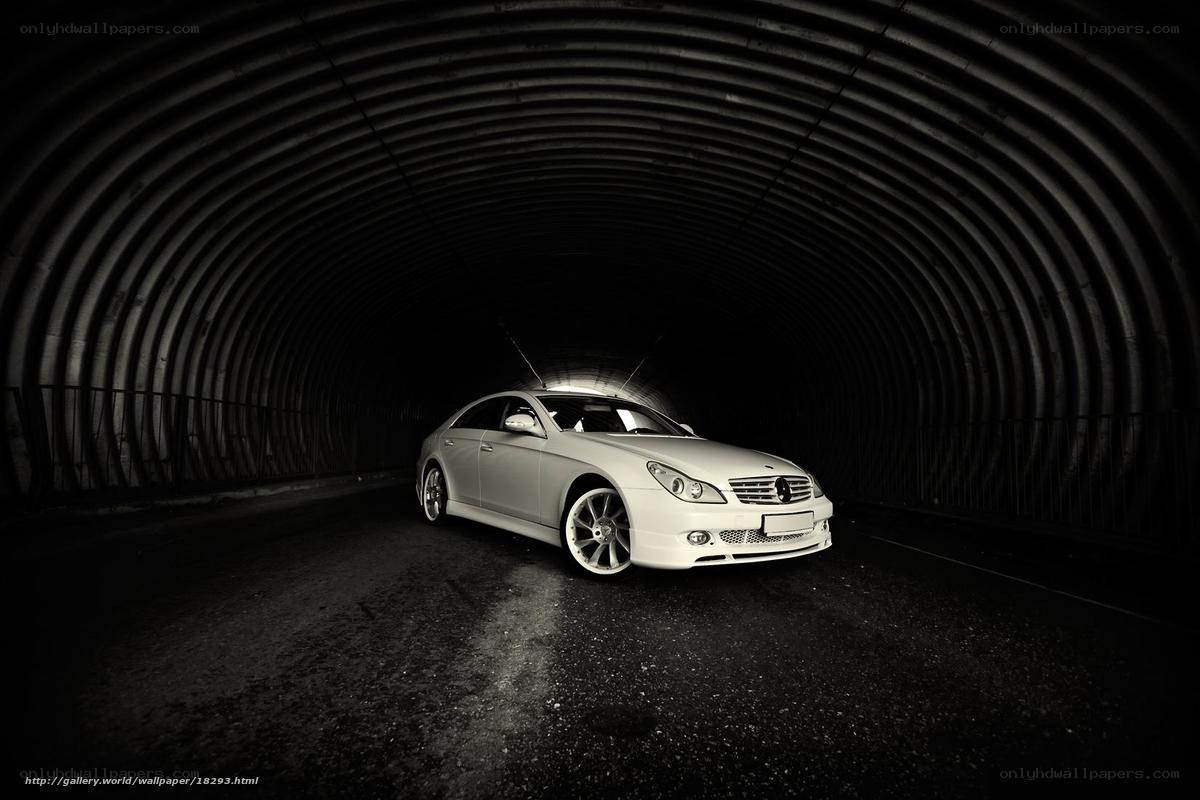 White car in a tunnel