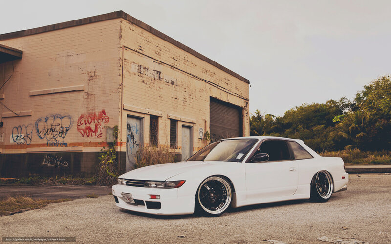 white car in front of building