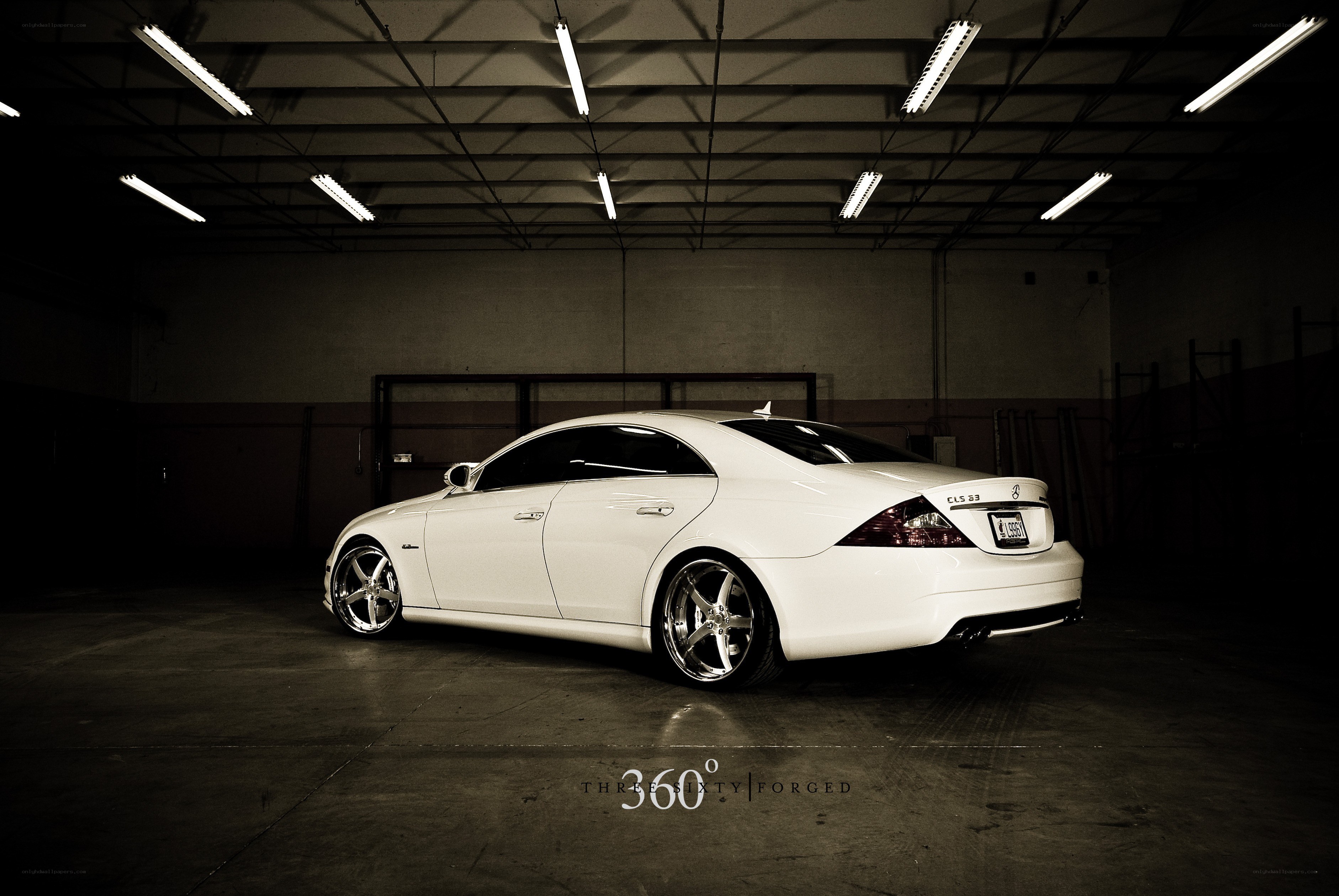 white car in garage