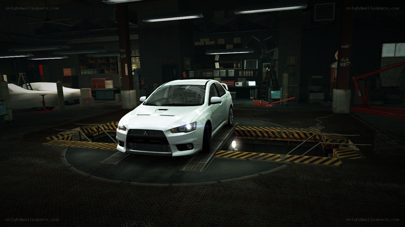 white car in garage