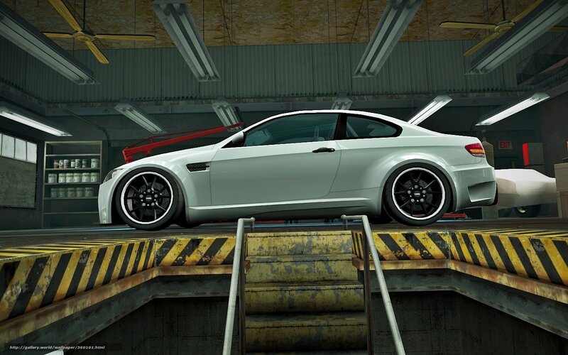 white car in garage