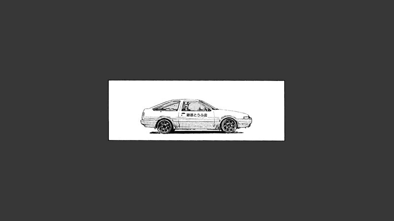 White Car in Line Art