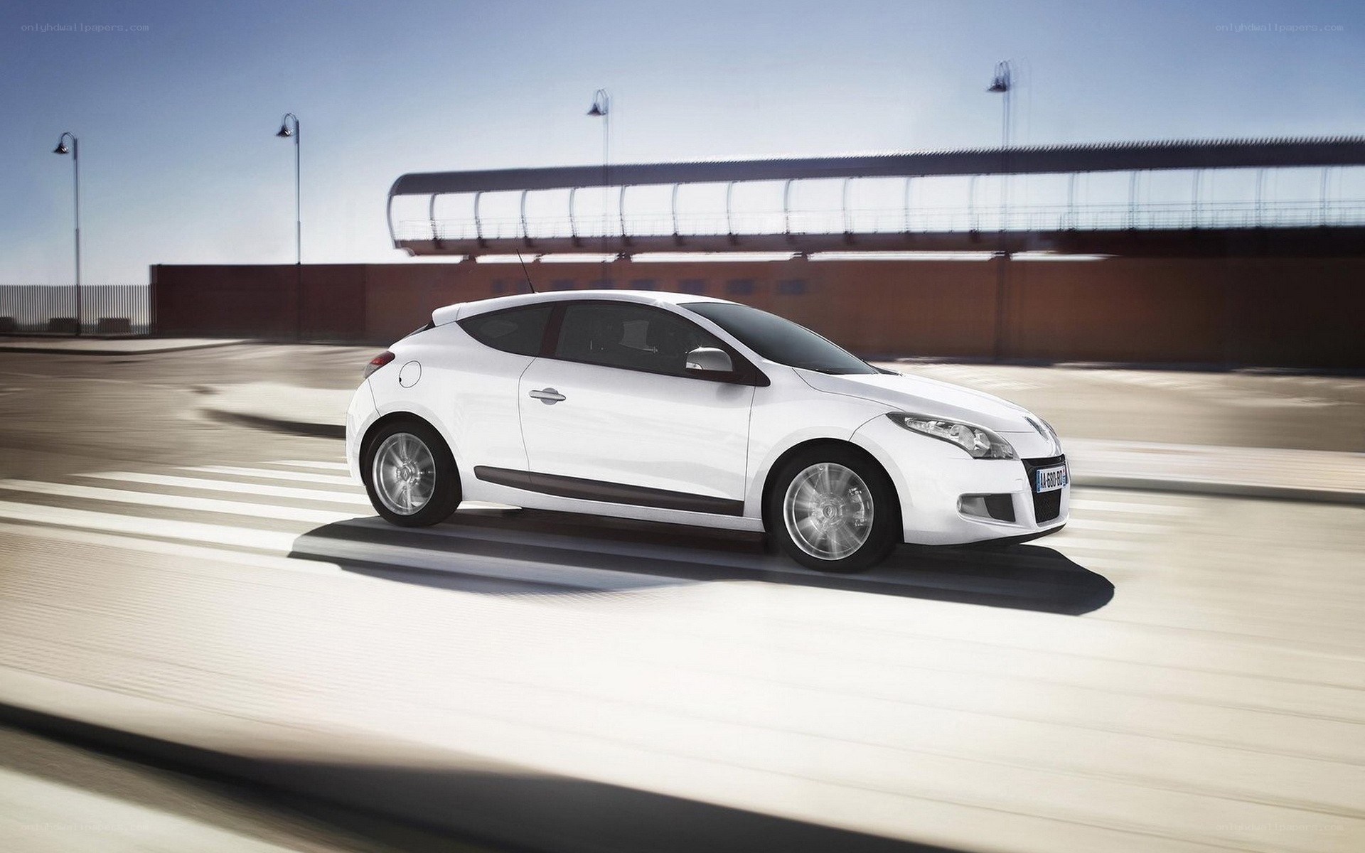 white car in motion
