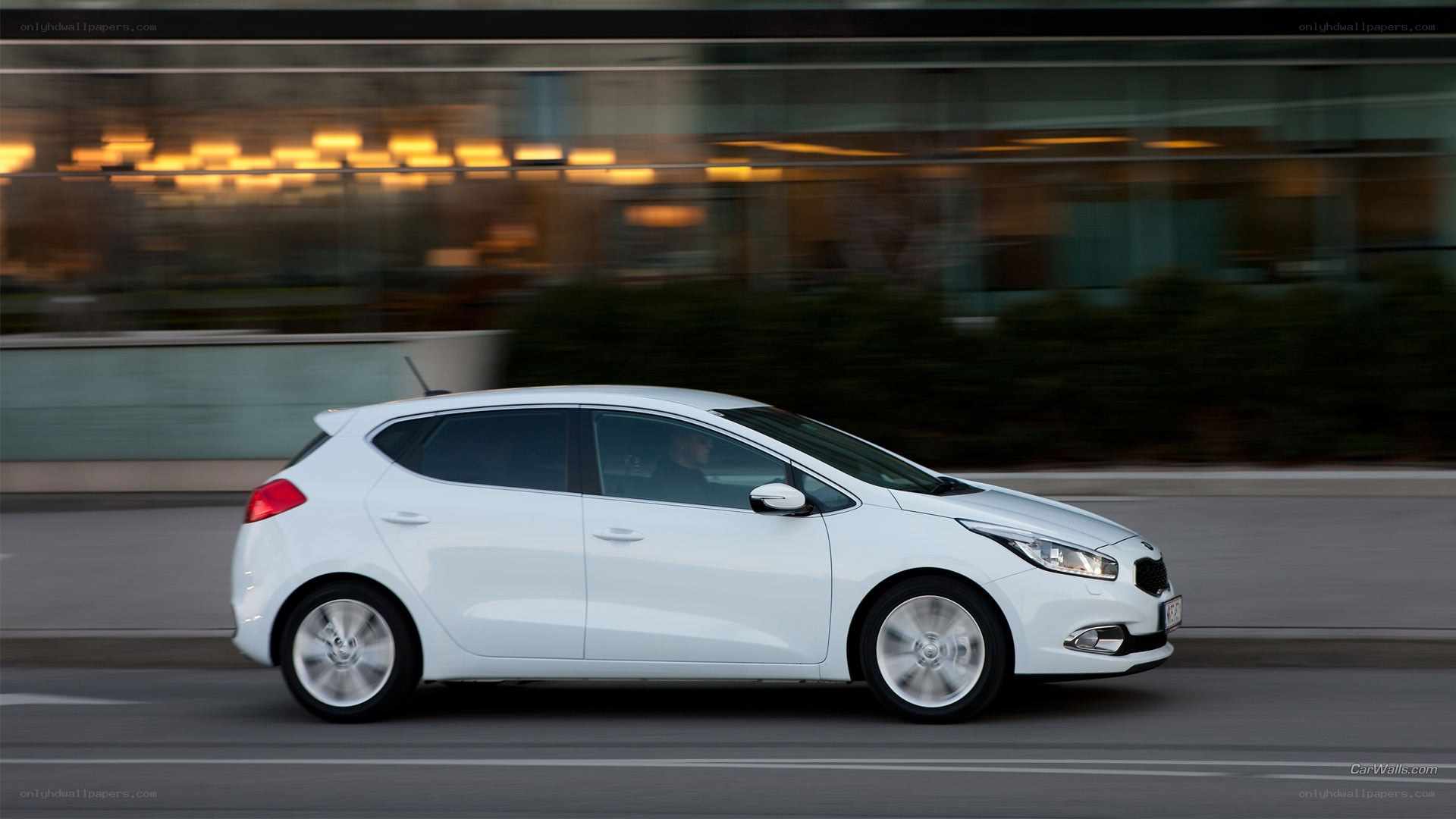 white car in motion