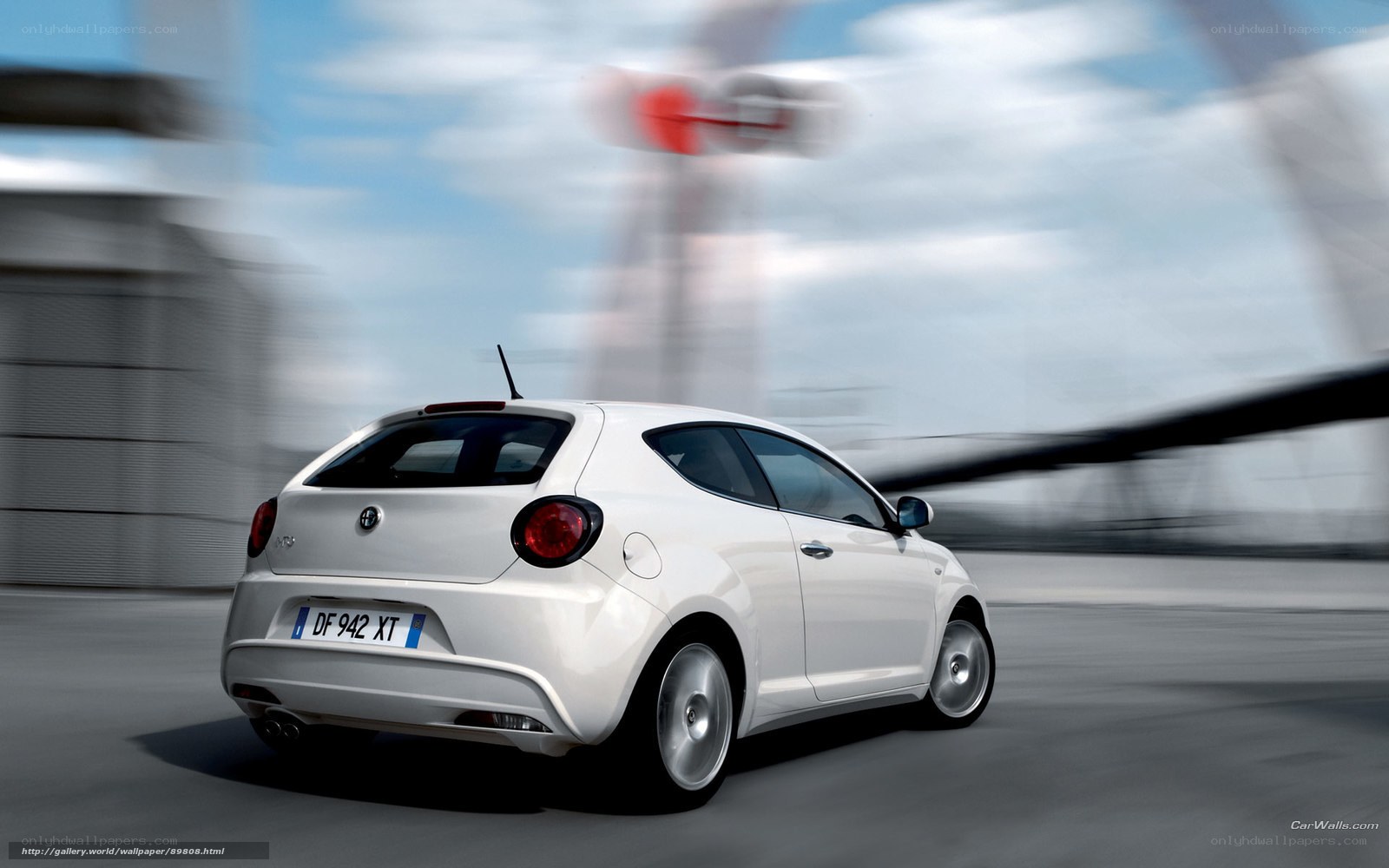 white car in motion
