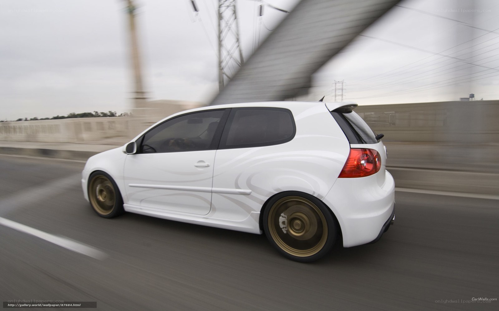 white car in motion
