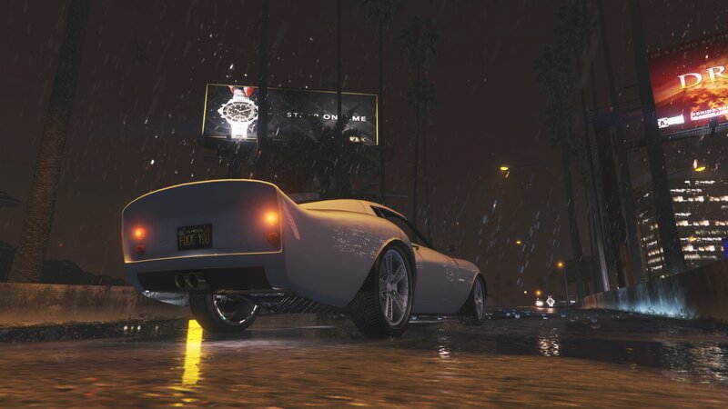 White Car in Rain — Black