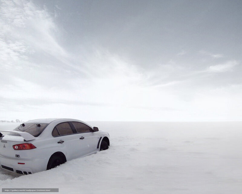 White Car in Snow — Cold