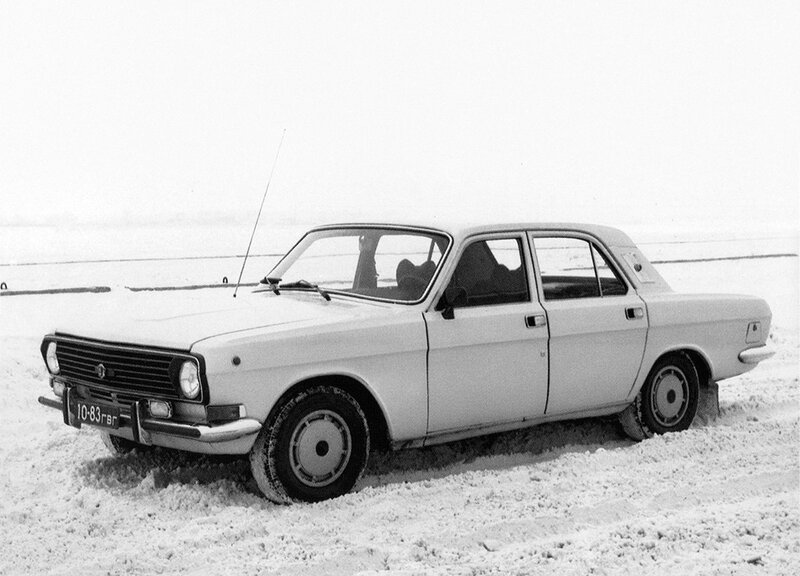 White car in snow