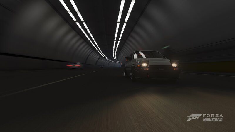 White Car in Tunnel — Black