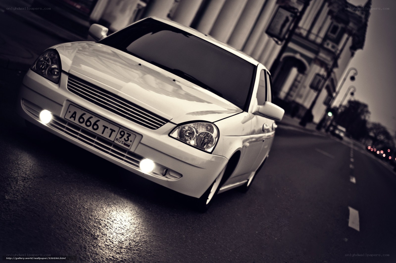 white car on city street