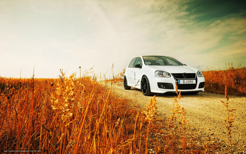 White Car on Dirt Road — Serene, Afternoon
