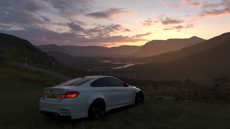 White Car on Hillside