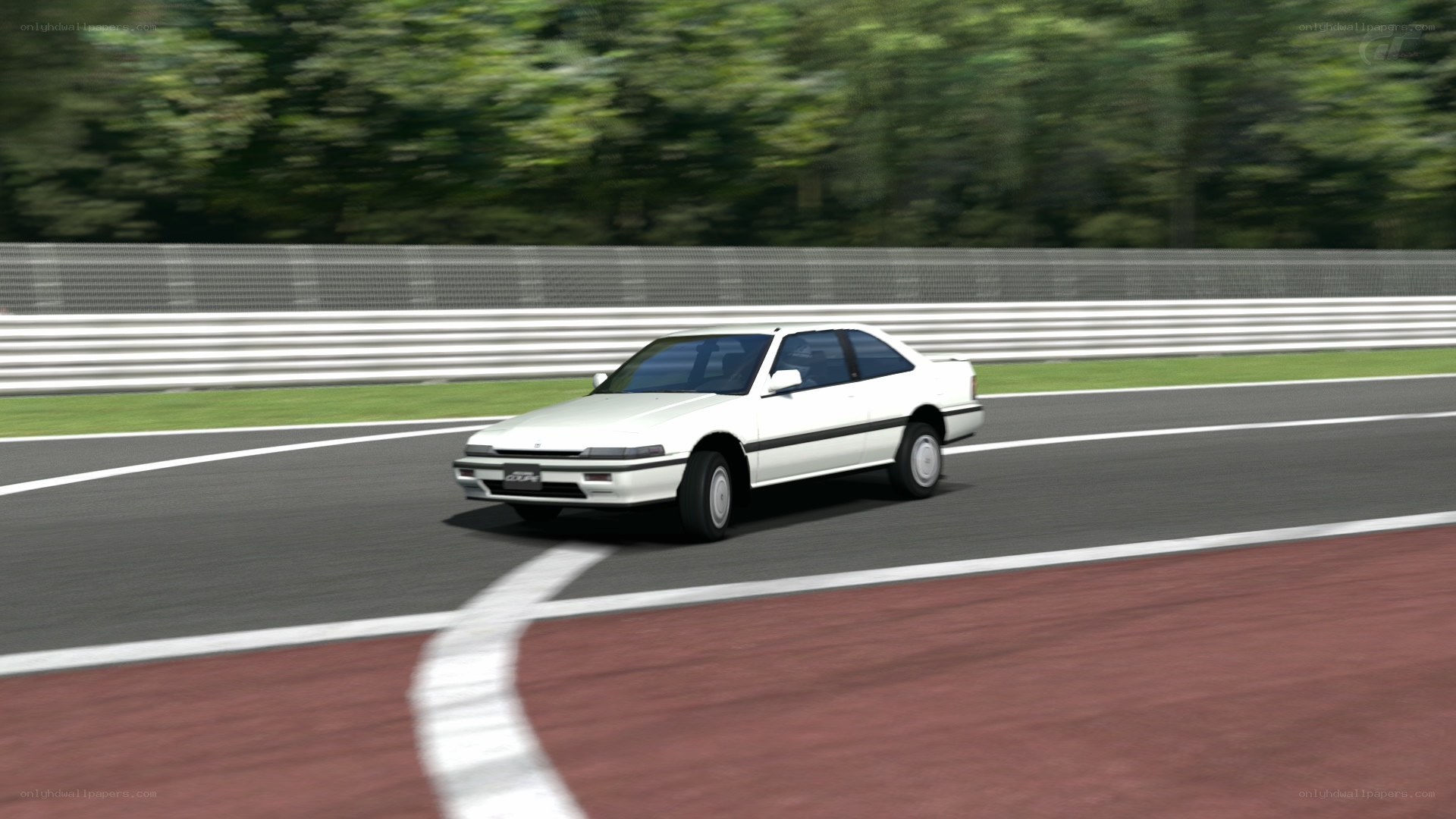 white car on racetrack